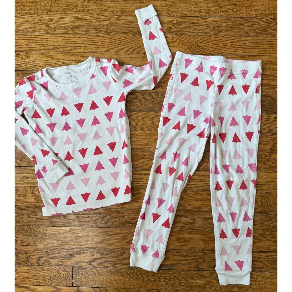 Primary Girls' Pink & Red Christmas Trees Pajamas Size 4-5